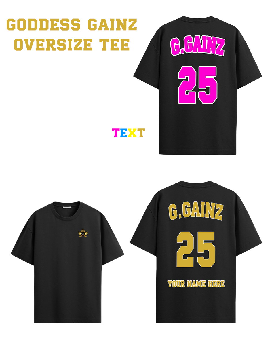 G.GAINZ Oversize Tee - Jersey Style Print