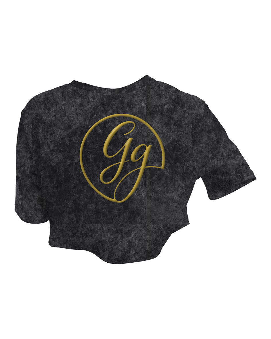 Gg Stonewash Crop Tee - Black