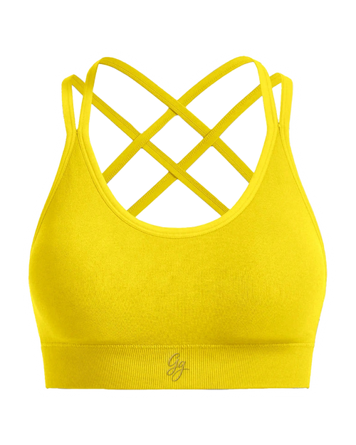 Crisscross Seamless Sports Bra - Bubblegum Yellow