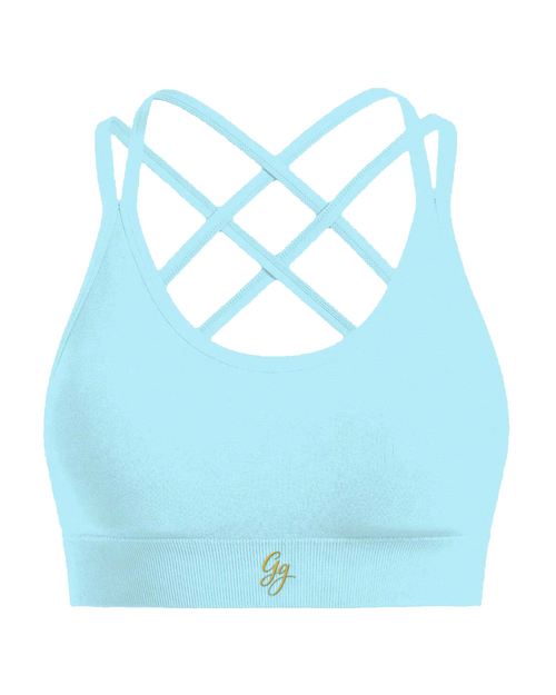 Crisscross Seamless Sports Bra - Bubblegum Sky Blue