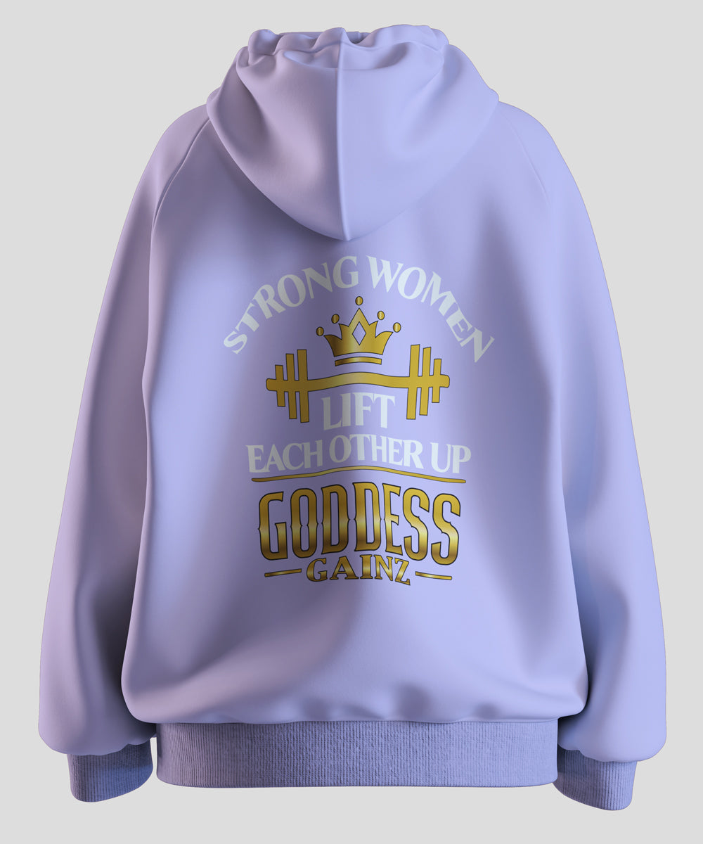 Strong Women Lift Each Other Up - Deluxe Hoodie (White Text)