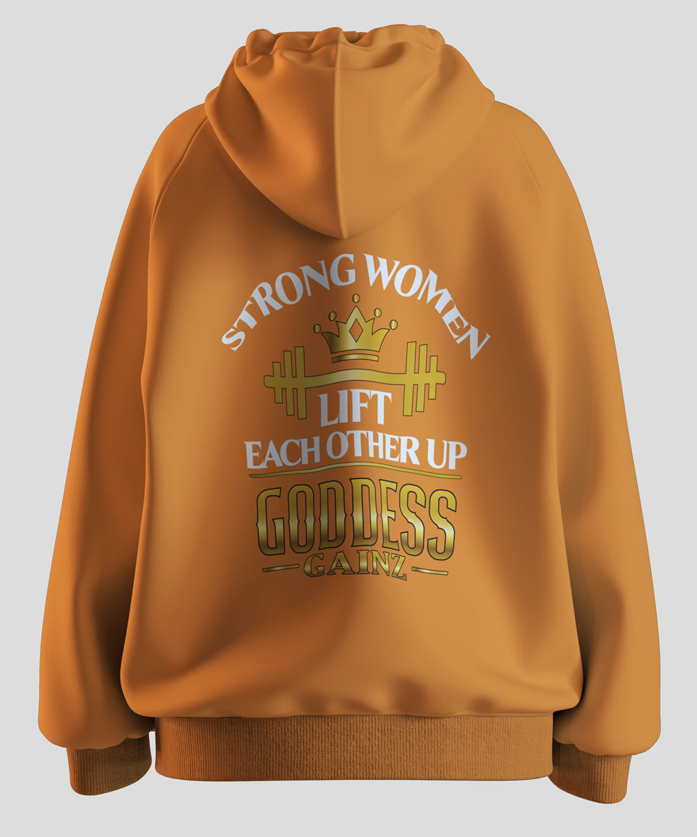 Strong Women Lift Each Other Up - Deluxe Hoodie (White Text)