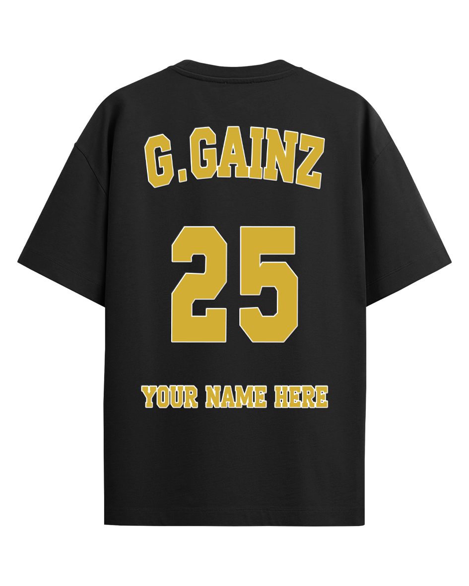 G.GAINZ Oversize Tee - Jersey Print Gold