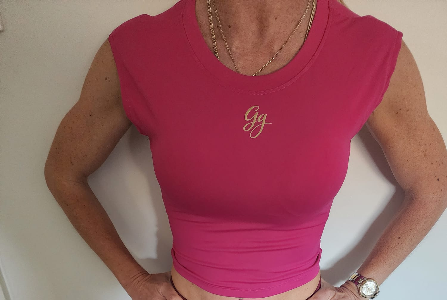 Gg Luxe Backless Fitness Top - Rose Pink