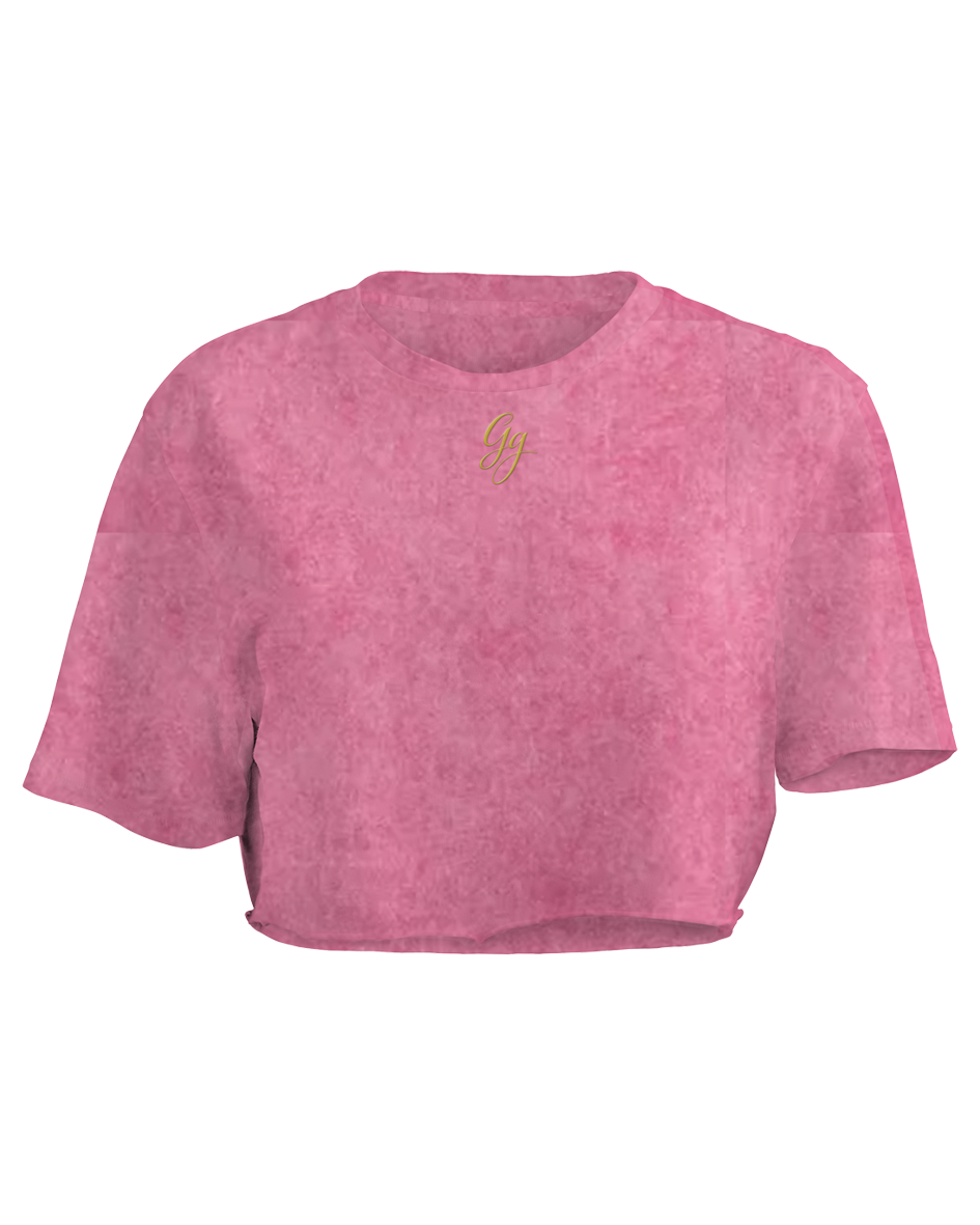 Gg Stonewash Crop Tee - Pink