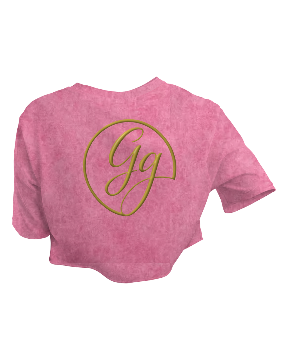 Gg Stonewash Crop Tee - Pink