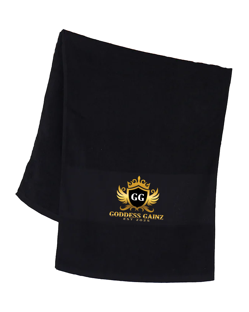 Goddess Gainz Gym Towel - Black
