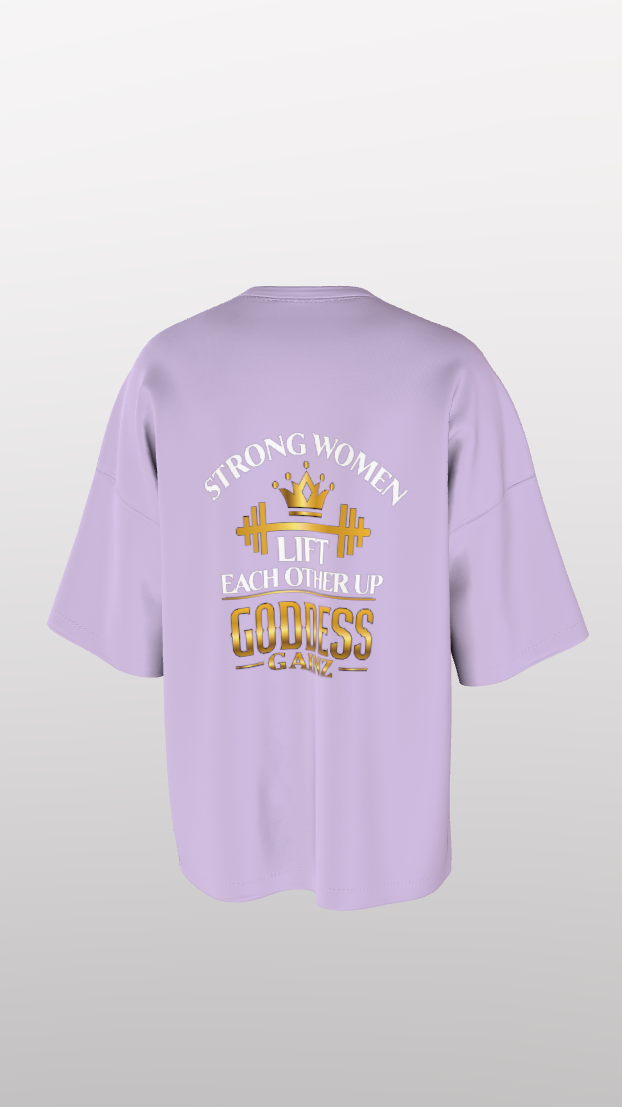 Strong Women Lift Each Other Up - Oversize Easyfit Tees - (White Text)