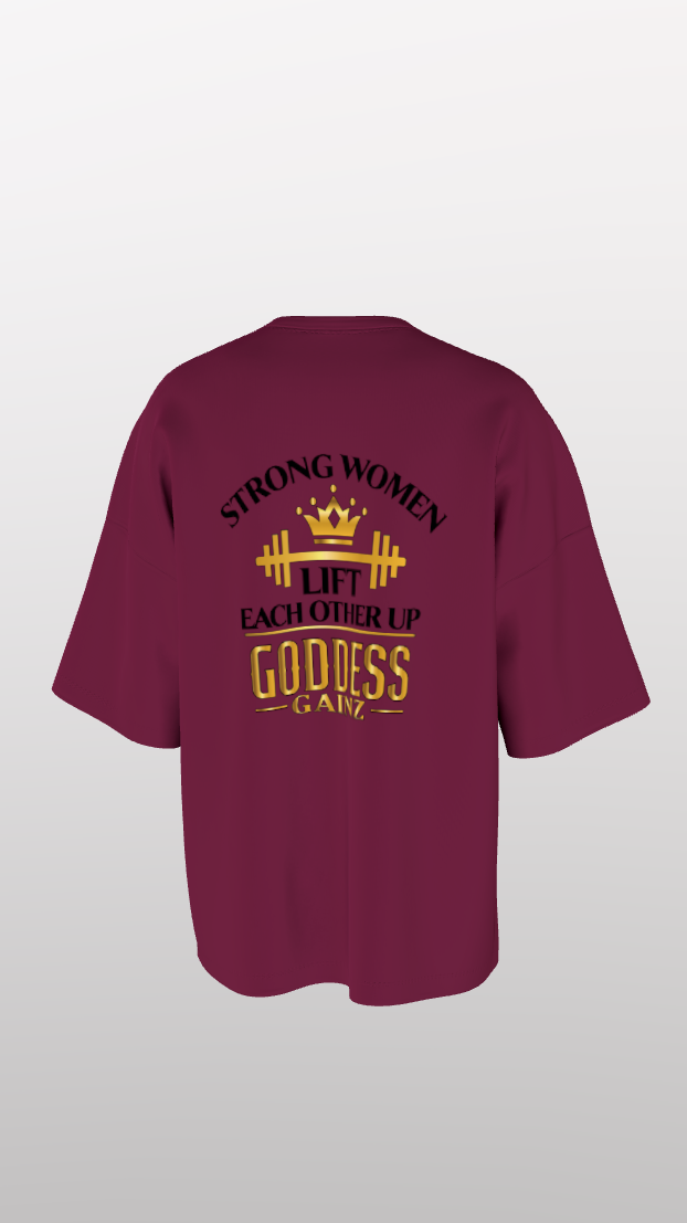 Strong Women Lift Each Other Up - Oversize Easyfit Tees - (Black Text)