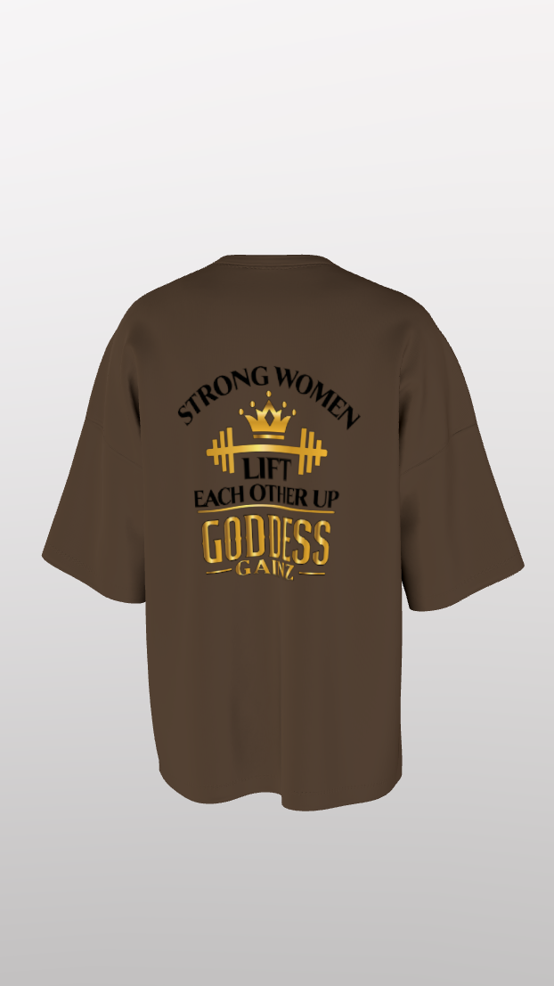 Strong Women Lift Each Other Up - Oversize Easyfit Tees - (Black Text)