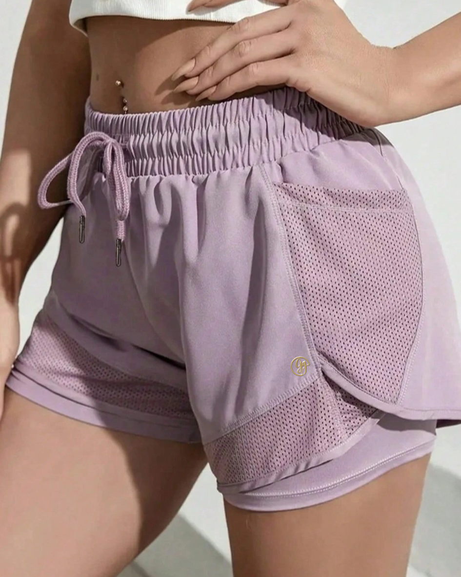 GG Luxe - Mesh Pocket Sports Shorts - Lilac