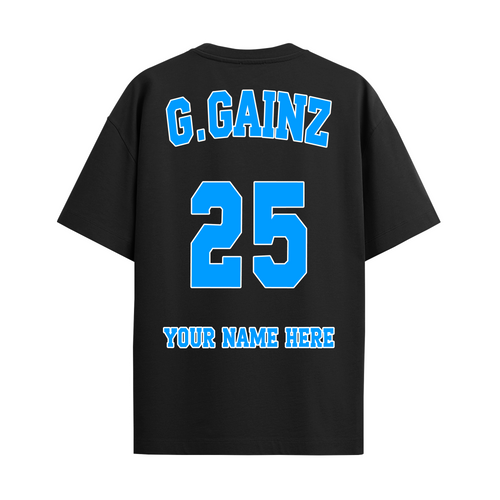 G.GAINZ Oversize Tee - Jersey Print Bubblegum Blue from $45