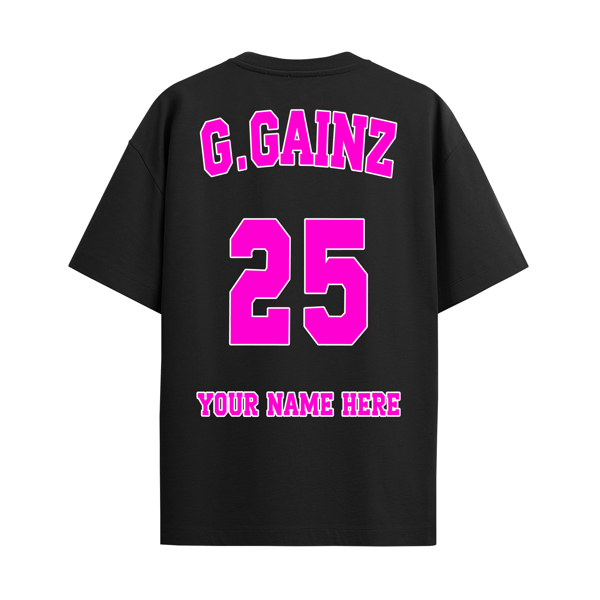 G.GAINZ Oversize Tee - Jersey Print Bubblegum Pink from $45