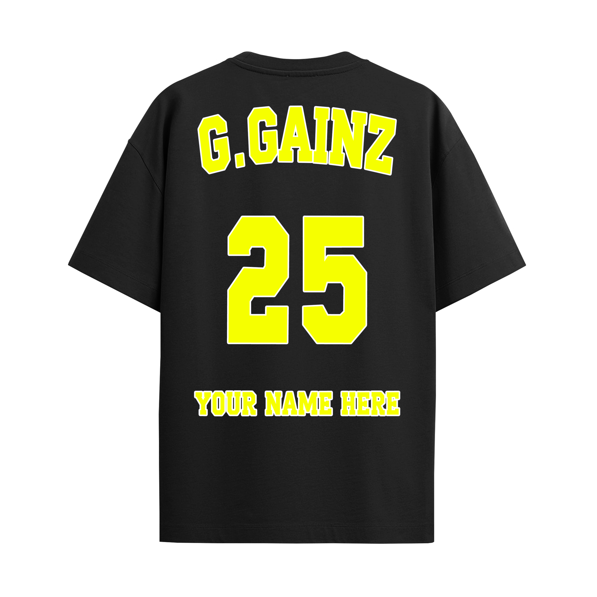 G.GAINZ Oversize Tee - Jersey Print Bubblegum Yellow from $45